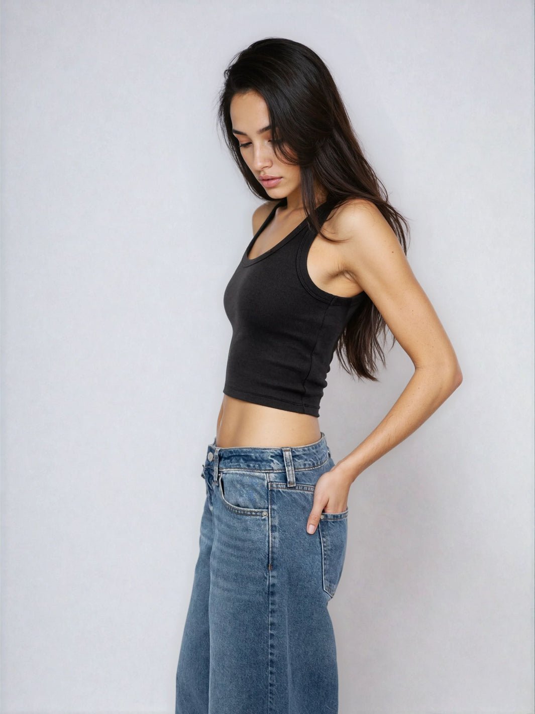 Cropped Classic Ribbed Tank